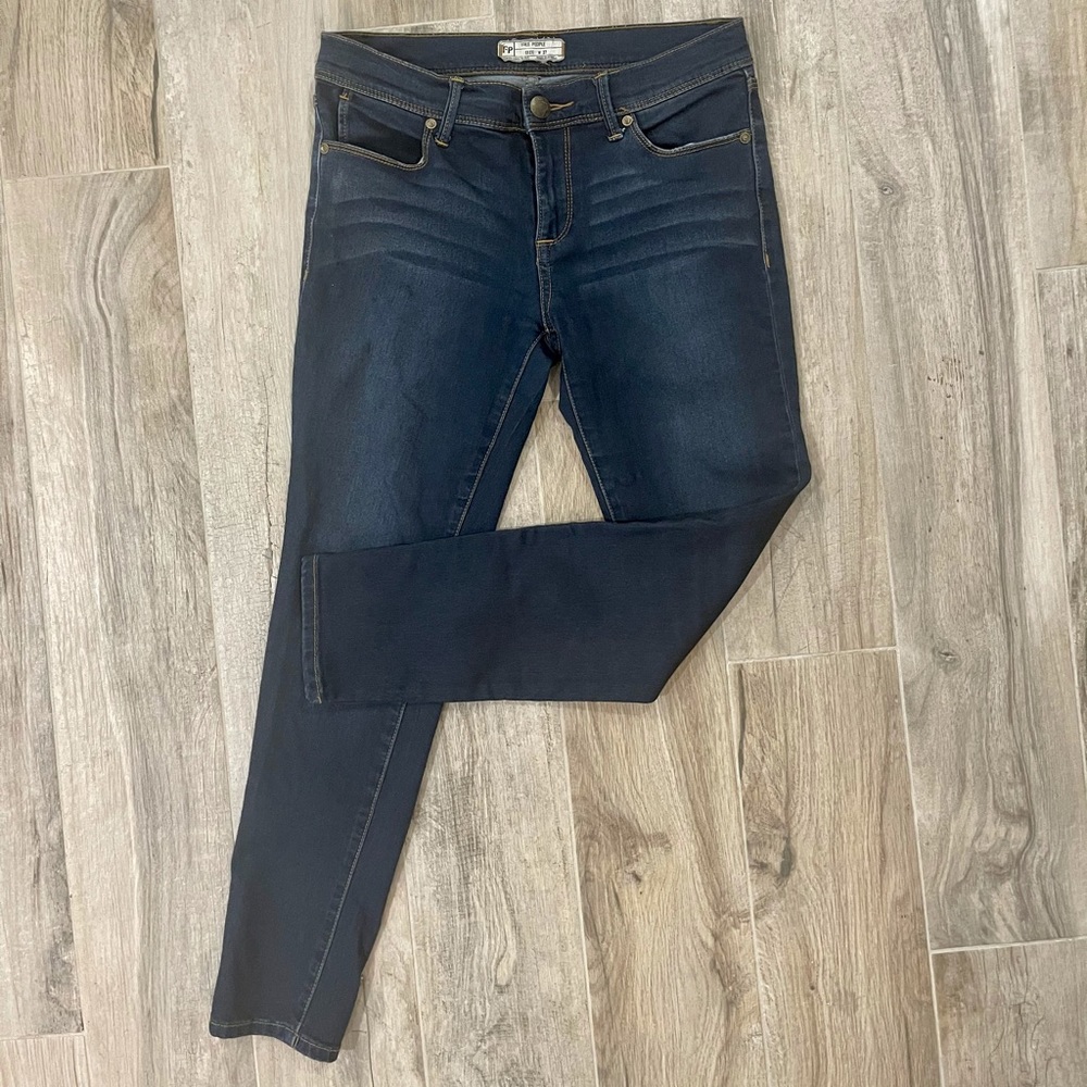 Free People Mid-Rise Ankle Skinny Jeans Women’s 27 Dark Wash Stretchy